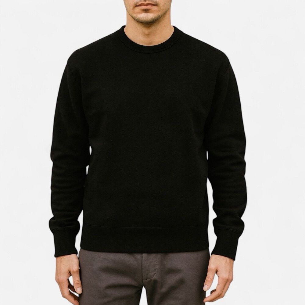 Reigning Champ Mens S Black‎ Cotton Crewneck Sweatshirt Logo Athletic Streetwear